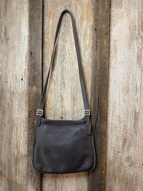Vintage 90s Coach 9146 Hippie Grayish Brown Leather Crossbody